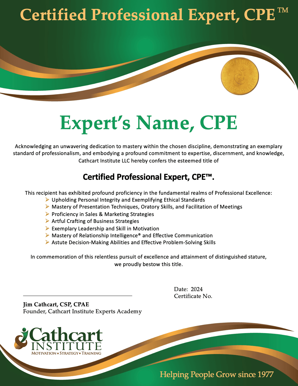 Certified Professional Expert, CPE™